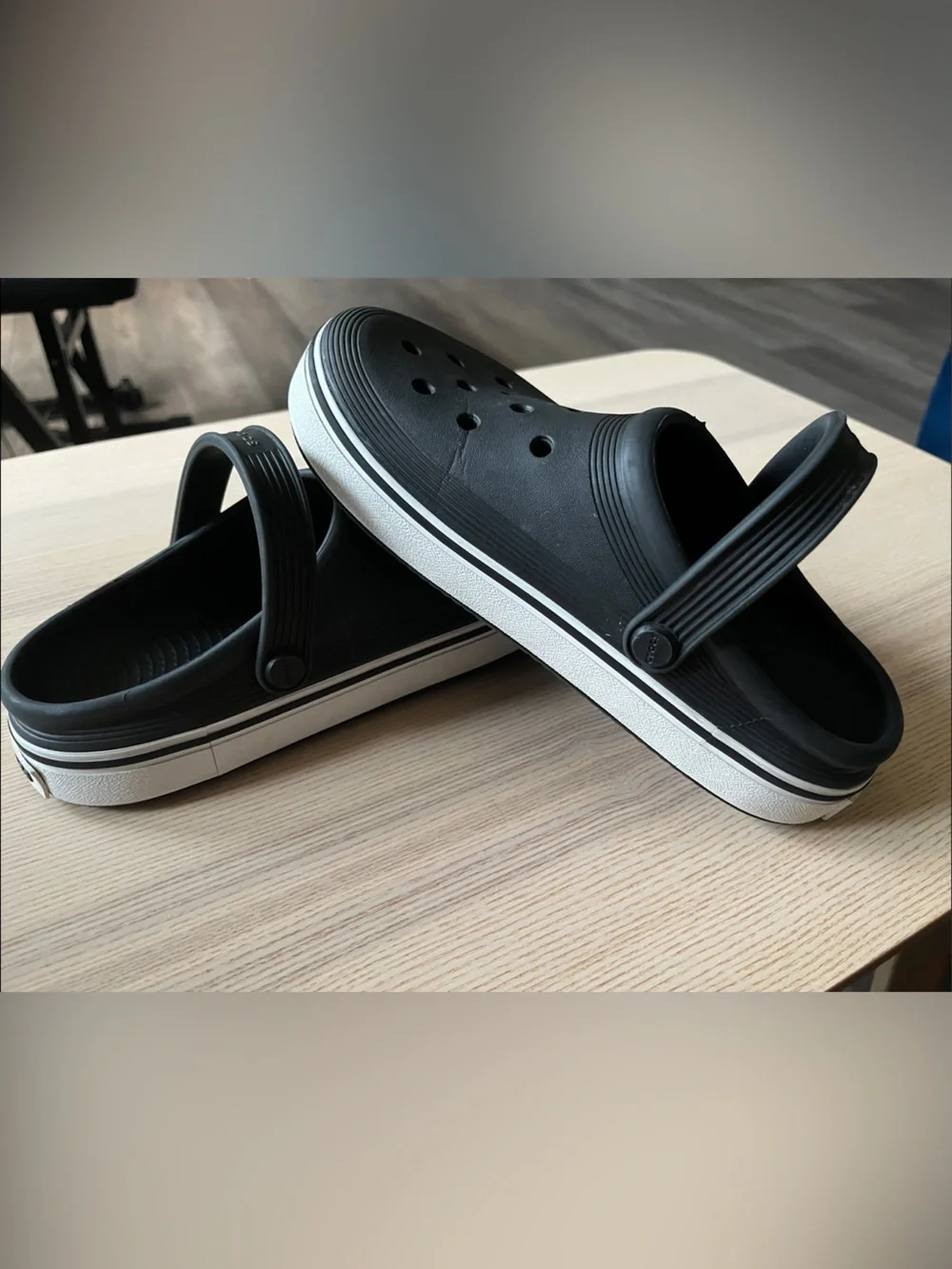 CROCS Kids Black Clog with White Trim